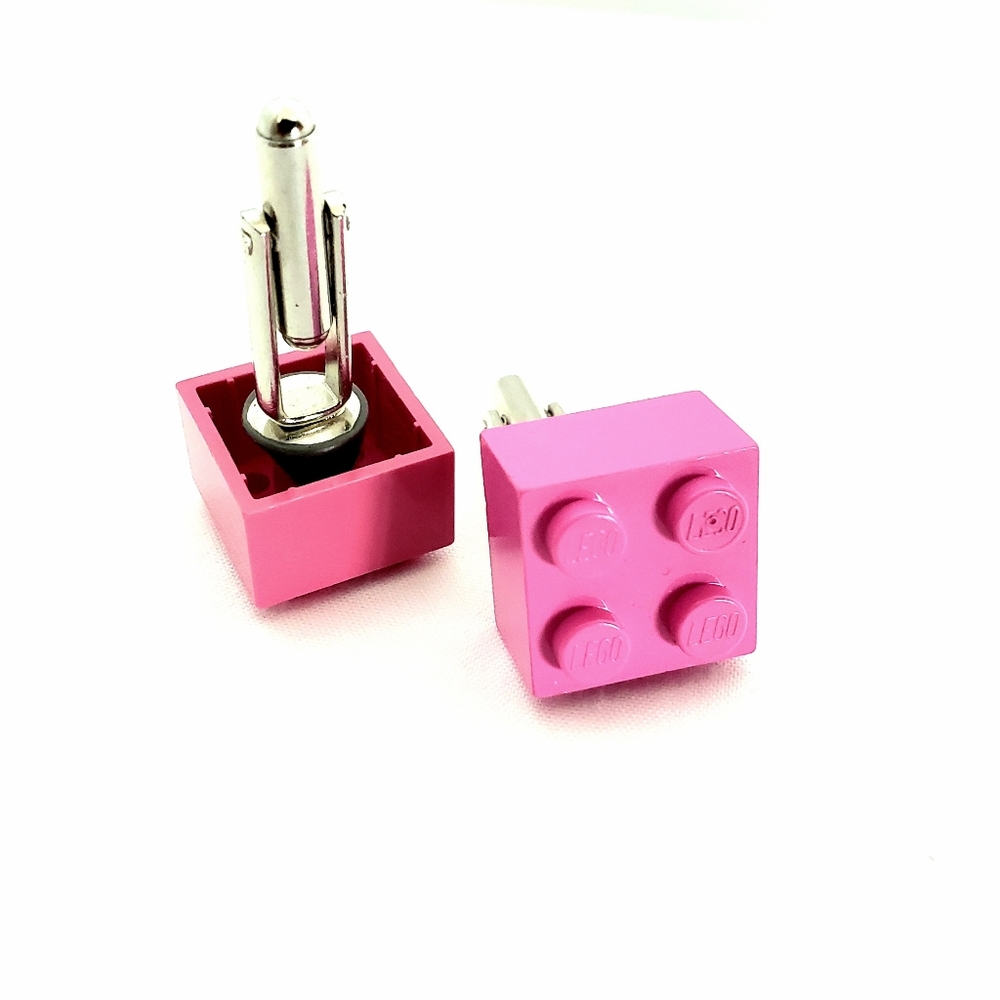 Pink Lego Block Cufflinks